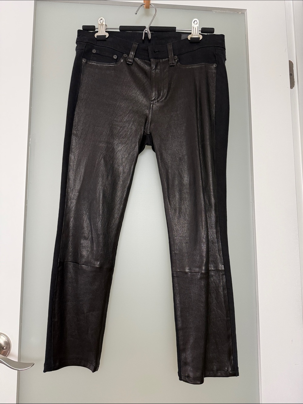 rag & bone Black real Leather Skinny Jeans